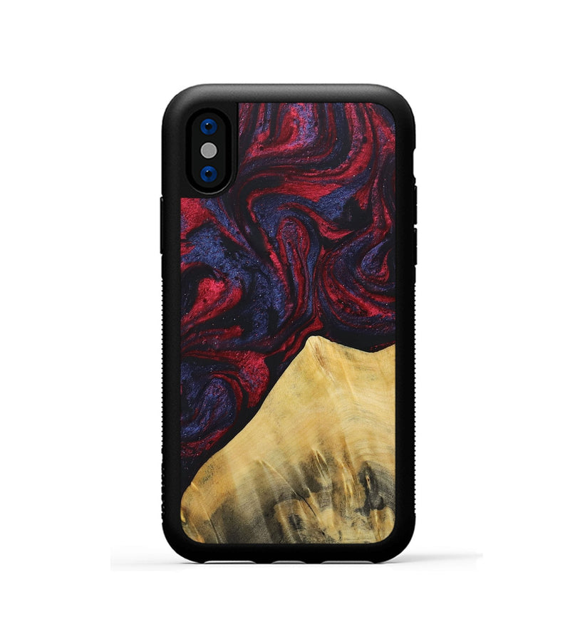 iPhone Xs Wood+Resin Phone Case - Florence (Red, 690693)