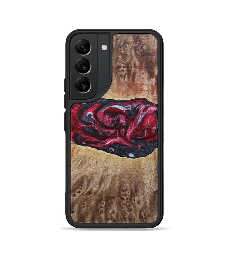 Galaxy S22 Wood+Resin Phone Case - River (Red, 690696)