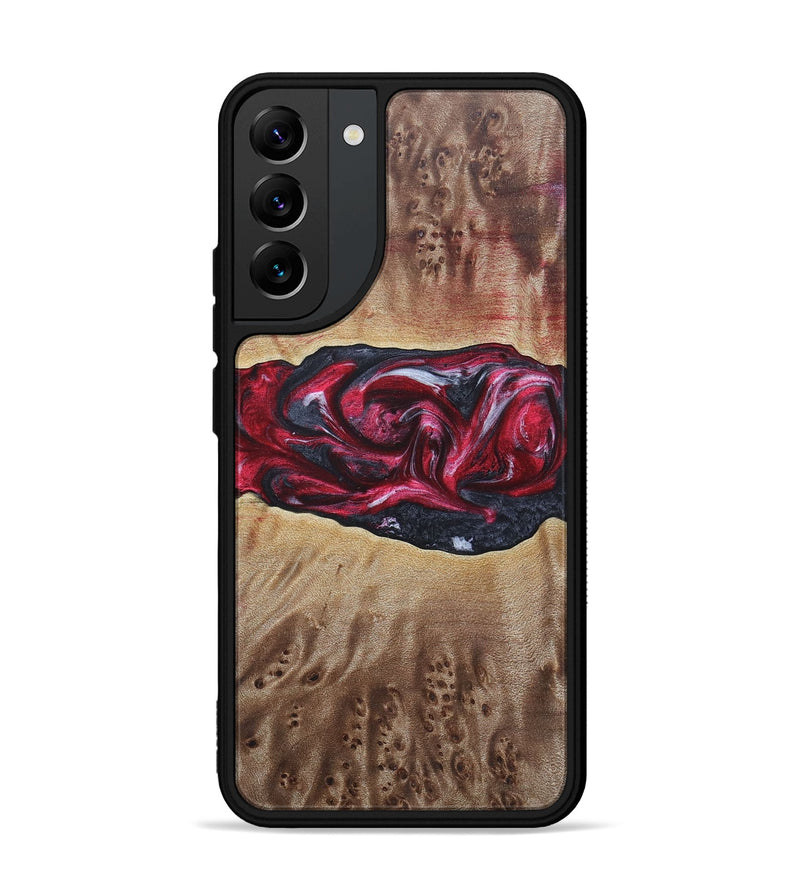 Galaxy S22 Plus Wood+Resin Phone Case - River (Red, 690696)