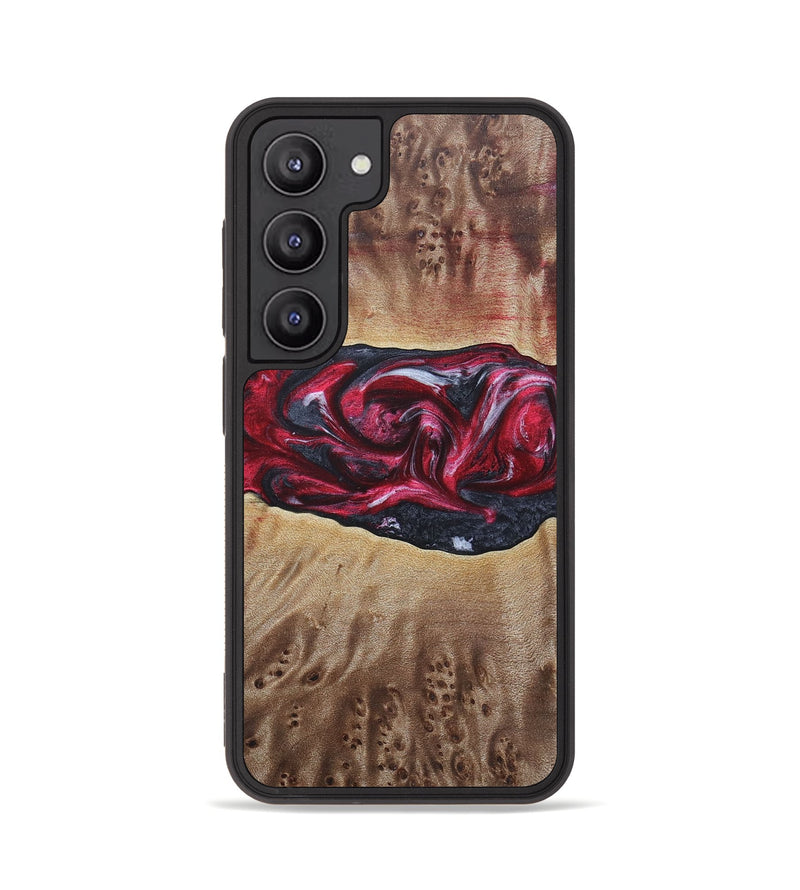 Galaxy S23 Wood+Resin Phone Case - River (Red, 690696)