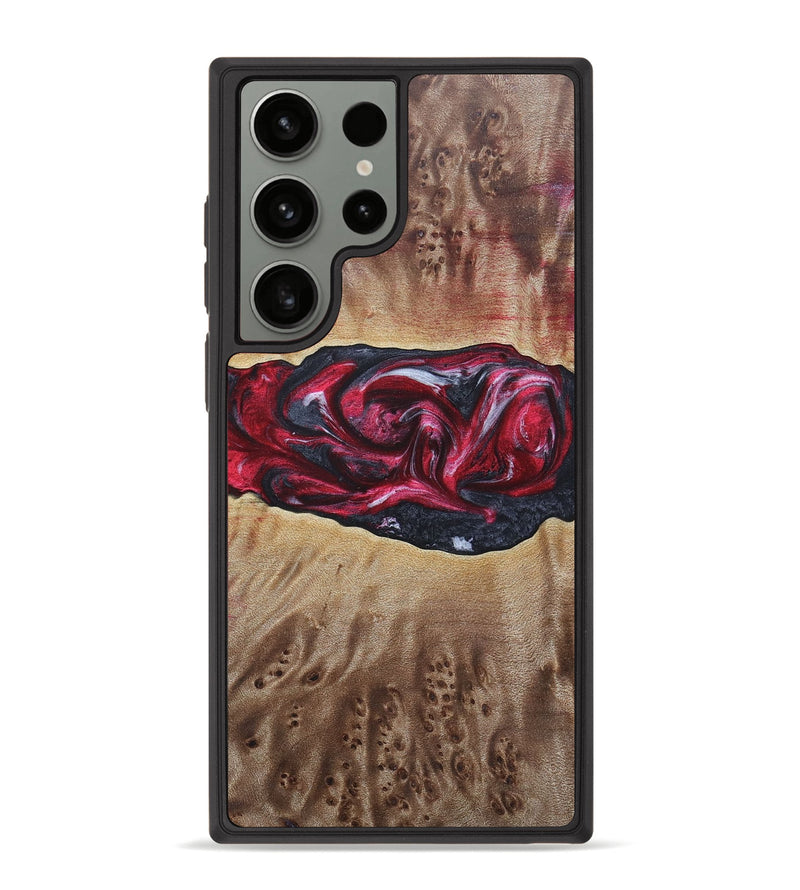 Galaxy S23 Ultra Wood+Resin Phone Case - River (Red, 690696)