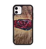 iPhone 11 Wood+Resin Phone Case - River (Red, 690696)