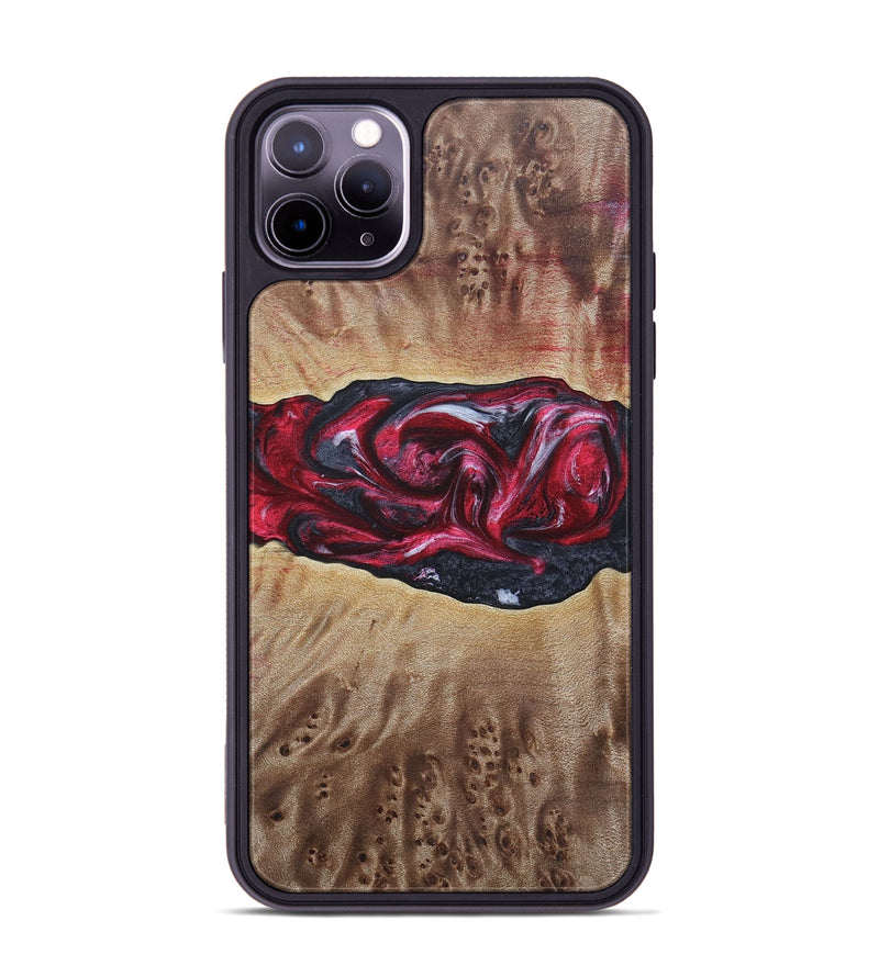 iPhone 11 Pro Max Wood+Resin Phone Case - River (Red, 690696)