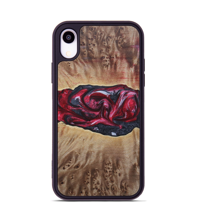 iPhone Xr Wood+Resin Phone Case - River (Red, 690696)
