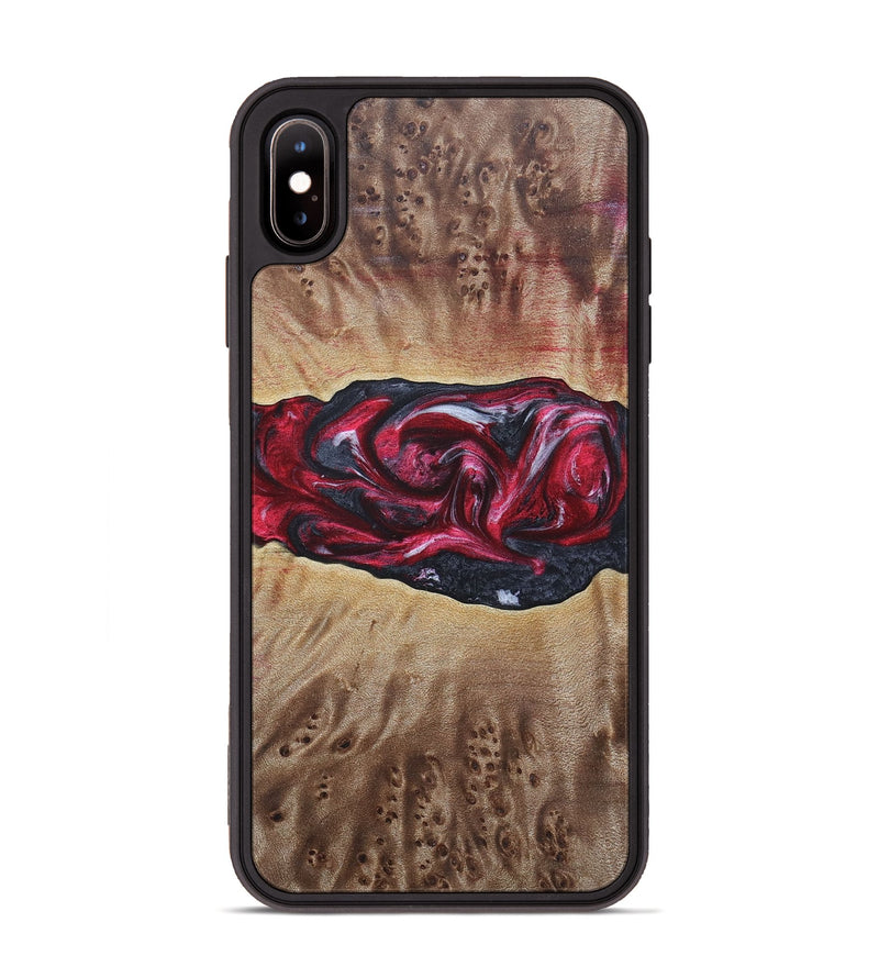 iPhone Xs Max Wood+Resin Phone Case - River (Red, 690696)