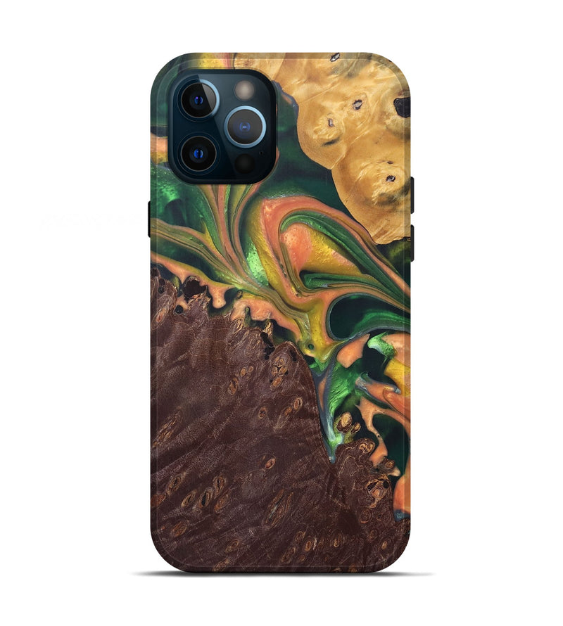 iPhone 12 Pro Wood+Resin Live Edge Phone Case - Kellan (Red, 690702)
