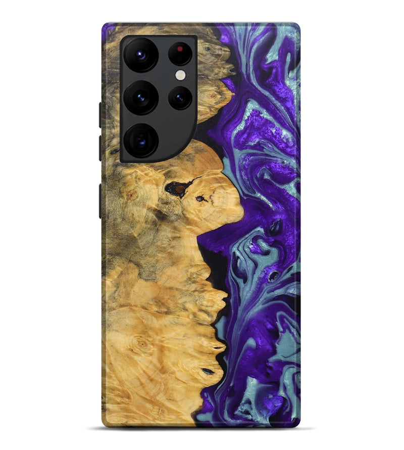 Galaxy S22 Ultra Wood+Resin Live Edge Phone Case - Nina (Purple, 690716)