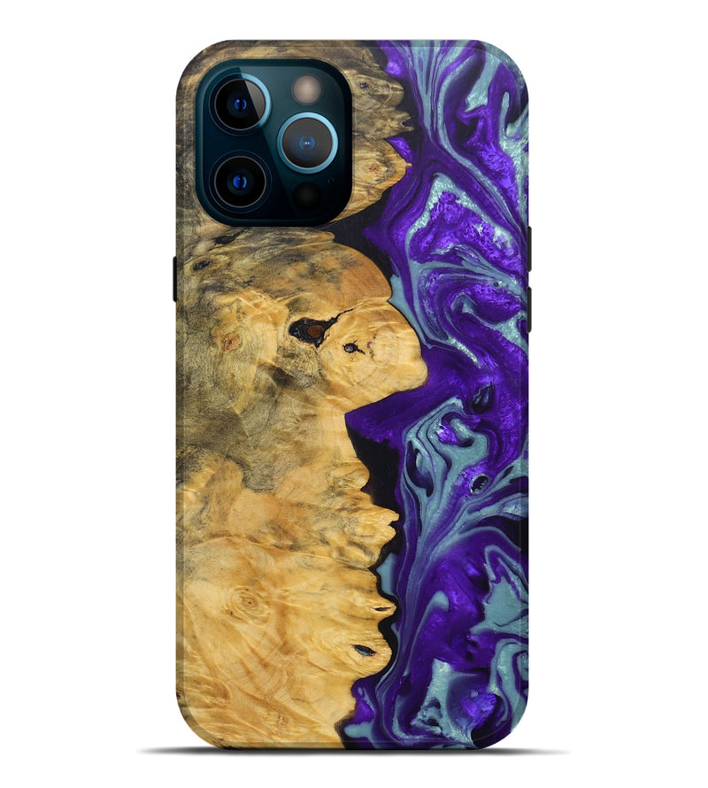 iPhone 12 Pro Max Wood+Resin Live Edge Phone Case - Nina (Purple, 690716)