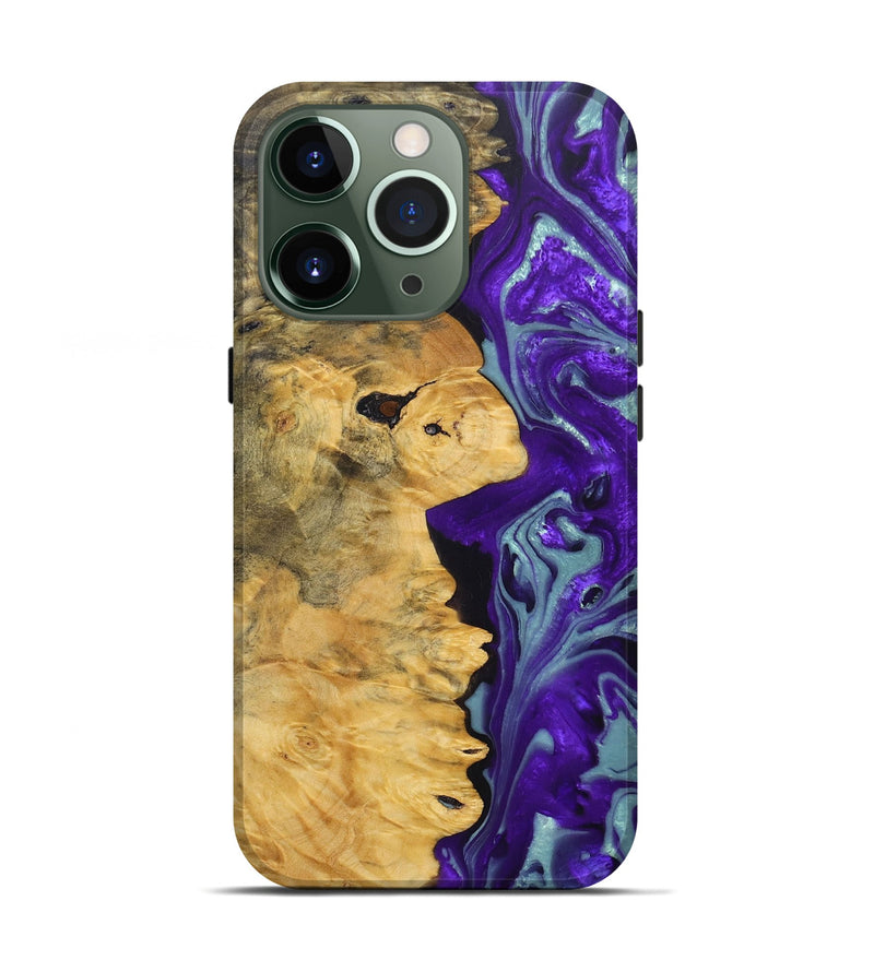 iPhone 13 Pro Wood+Resin Live Edge Phone Case - Nina (Purple, 690716)