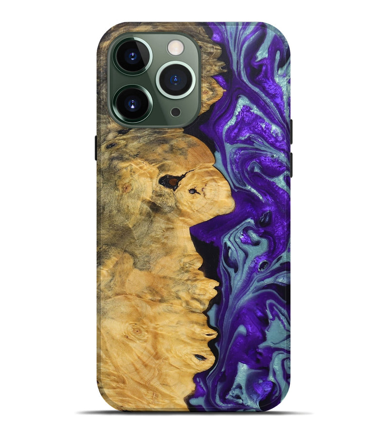 iPhone 13 Pro Max Wood+Resin Live Edge Phone Case - Nina (Purple, 690716)