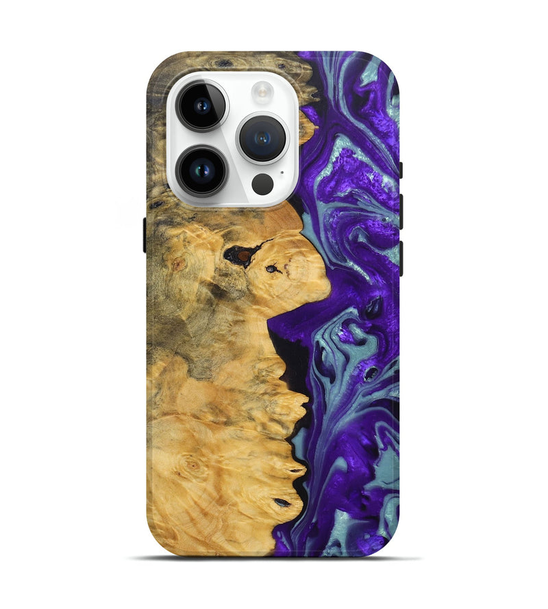 iPhone 15 Pro Wood+Resin Live Edge Phone Case - Nina (Purple, 690716)