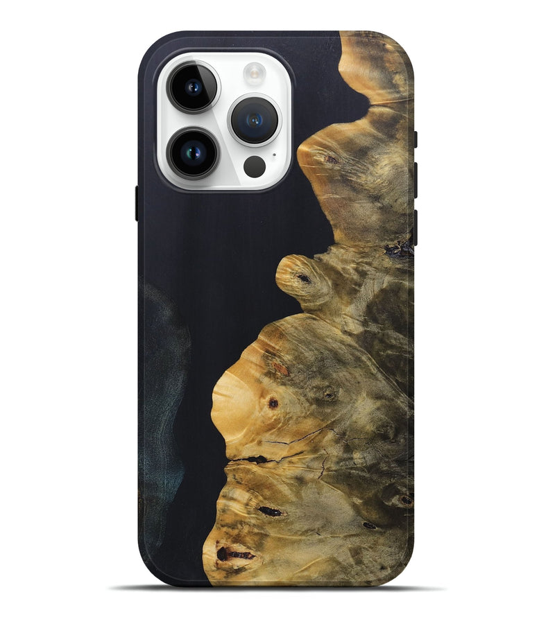 iPhone 15 Pro Max Wood+Resin Live Edge Phone Case - Cayden (Pure Black, 690736)