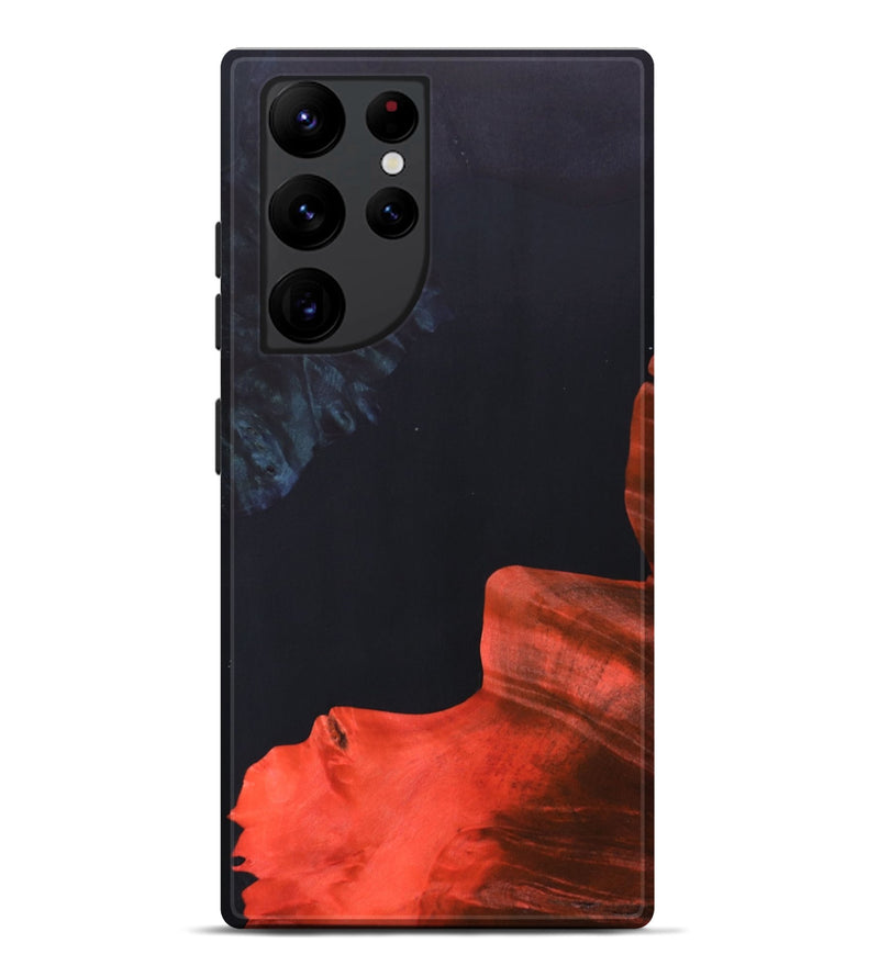 Galaxy S22 Ultra Wood+Resin Live Edge Phone Case - Lisa (Pure Black, 690737)