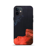 iPhone 12 mini Wood+Resin Live Edge Phone Case - Lisa (Pure Black, 690737)