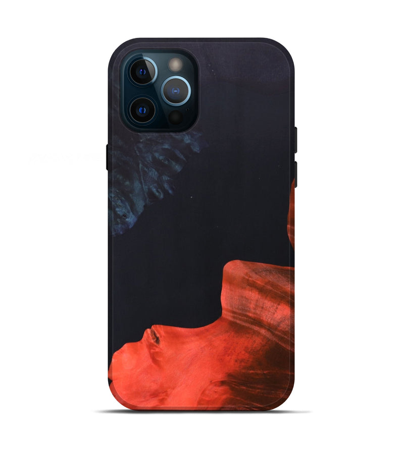 iPhone 12 Pro Wood+Resin Live Edge Phone Case - Lisa (Pure Black, 690737)