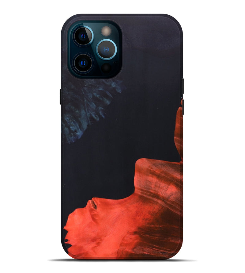 iPhone 12 Pro Max Wood+Resin Live Edge Phone Case - Lisa (Pure Black, 690737)