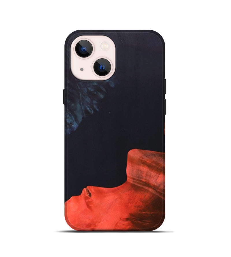 iPhone 13 mini Wood+Resin Live Edge Phone Case - Lisa (Pure Black, 690737)