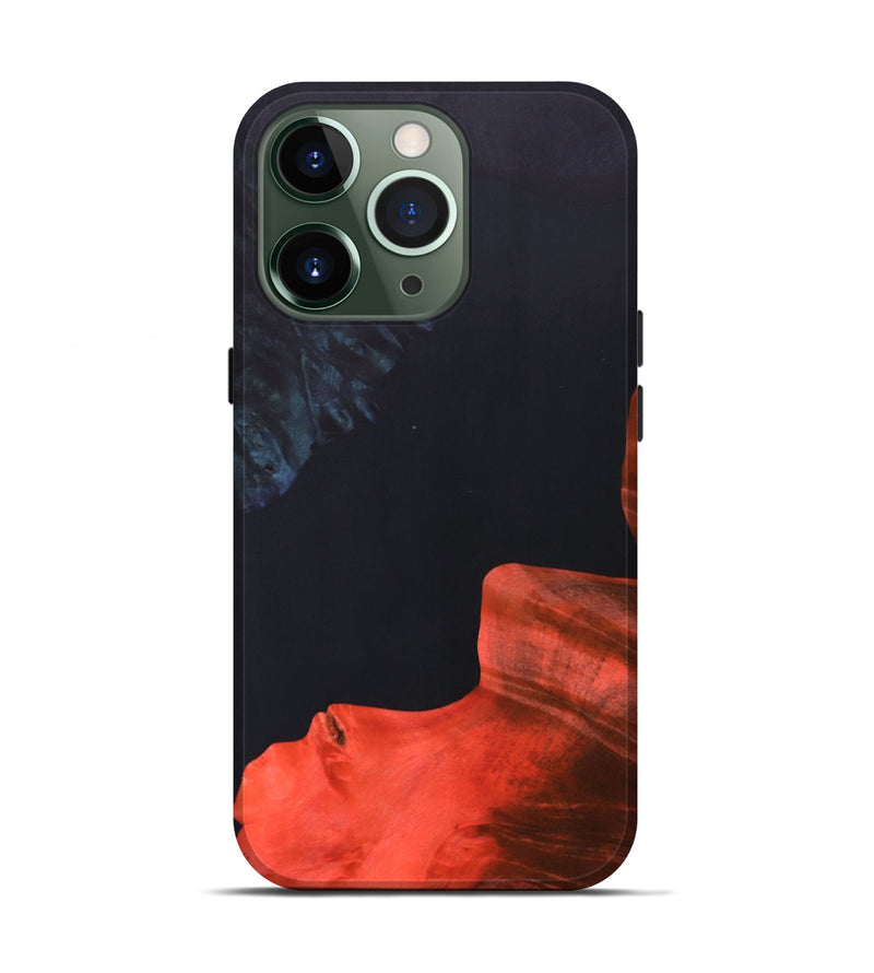 iPhone 13 Pro Wood+Resin Live Edge Phone Case - Lisa (Pure Black, 690737)