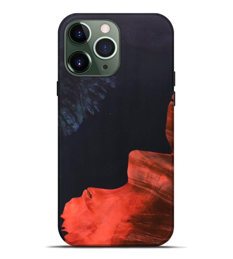 iPhone 13 Pro Max Wood+Resin Live Edge Phone Case - Lisa (Pure Black, 690737)