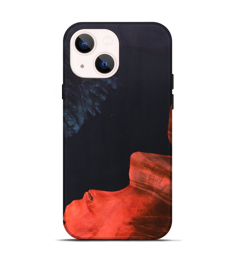 iPhone 14 Wood+Resin Live Edge Phone Case - Lisa (Pure Black, 690737)