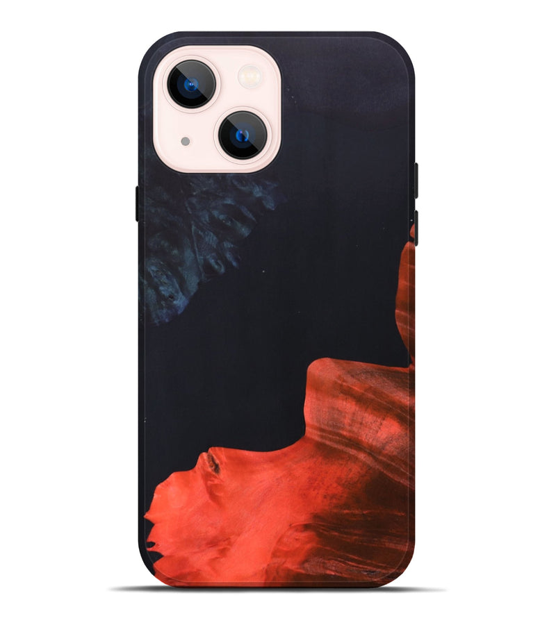 iPhone 14 Plus Wood+Resin Live Edge Phone Case - Lisa (Pure Black, 690737)