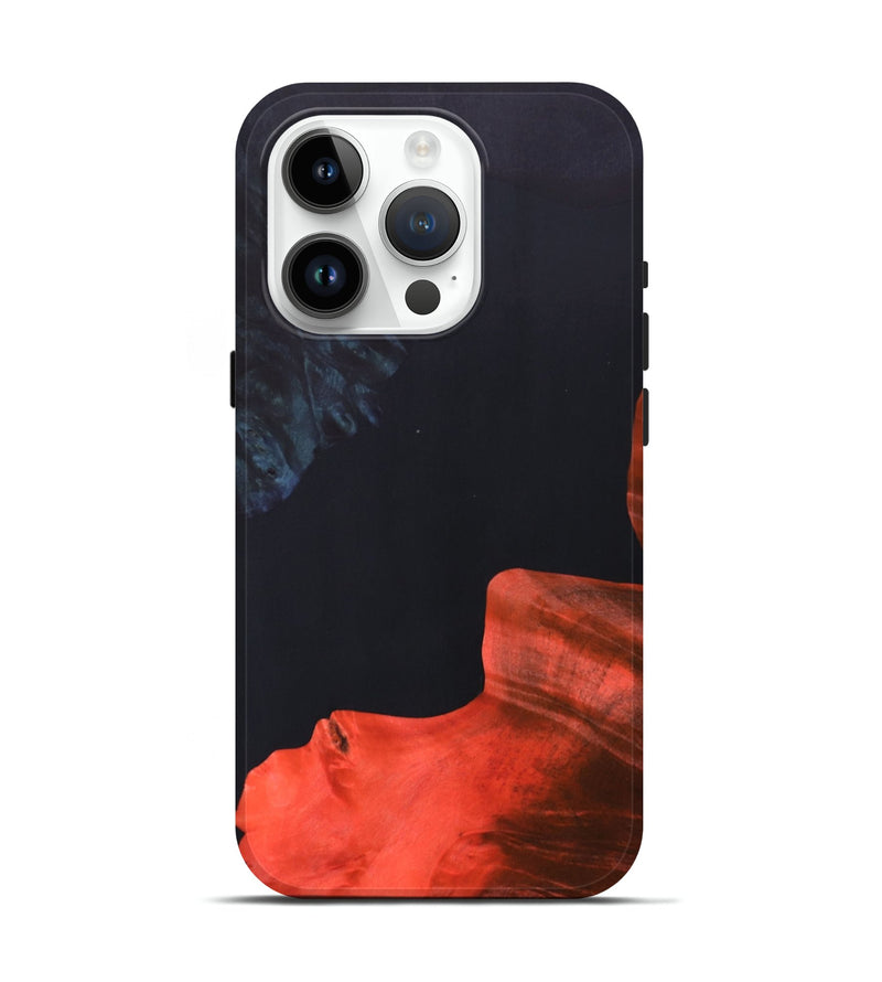 iPhone 15 Pro Wood+Resin Live Edge Phone Case - Lisa (Pure Black, 690737)