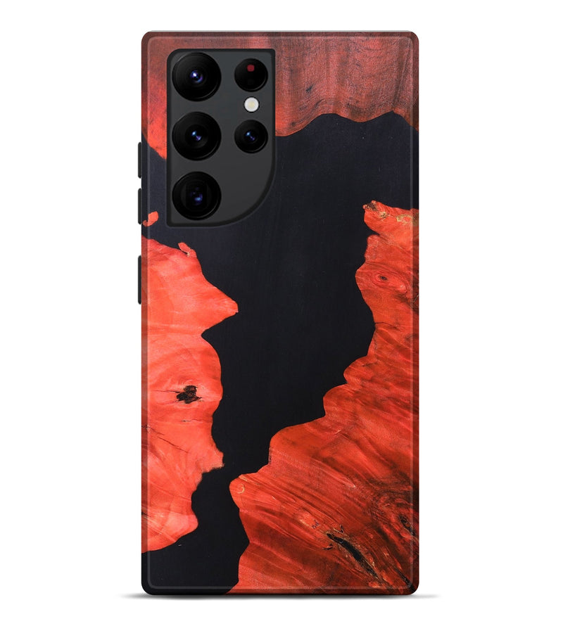 Galaxy S22 Ultra Wood+Resin Live Edge Phone Case - Alexander (Pure Black, 690738)