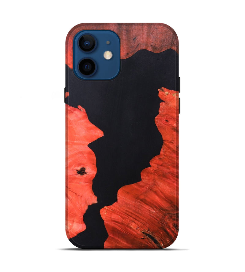 iPhone 12 Wood+Resin Live Edge Phone Case - Alexander (Pure Black, 690738)