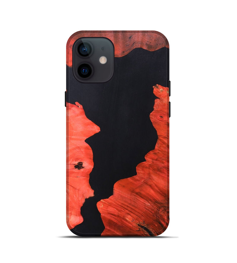 iPhone 12 mini Wood+Resin Live Edge Phone Case - Alexander (Pure Black, 690738)