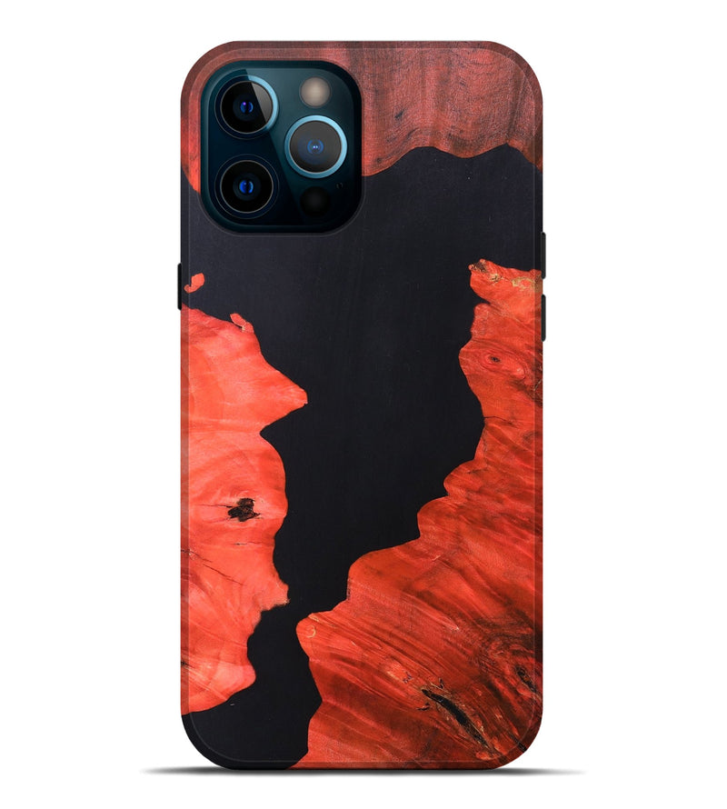 iPhone 12 Pro Max Wood+Resin Live Edge Phone Case - Alexander (Pure Black, 690738)