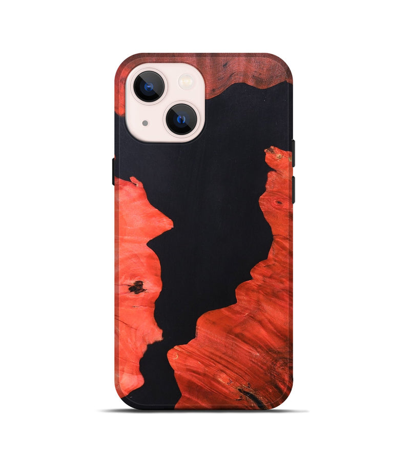 iPhone 13 mini Wood+Resin Live Edge Phone Case - Alexander (Pure Black, 690738)