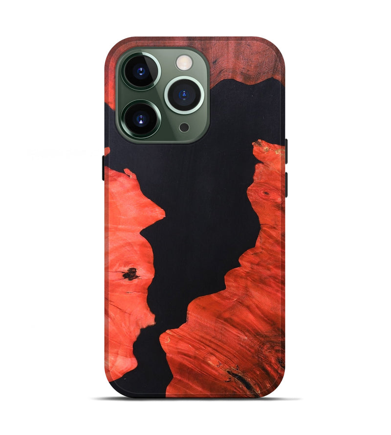 iPhone 13 Pro Wood+Resin Live Edge Phone Case - Alexander (Pure Black, 690738)