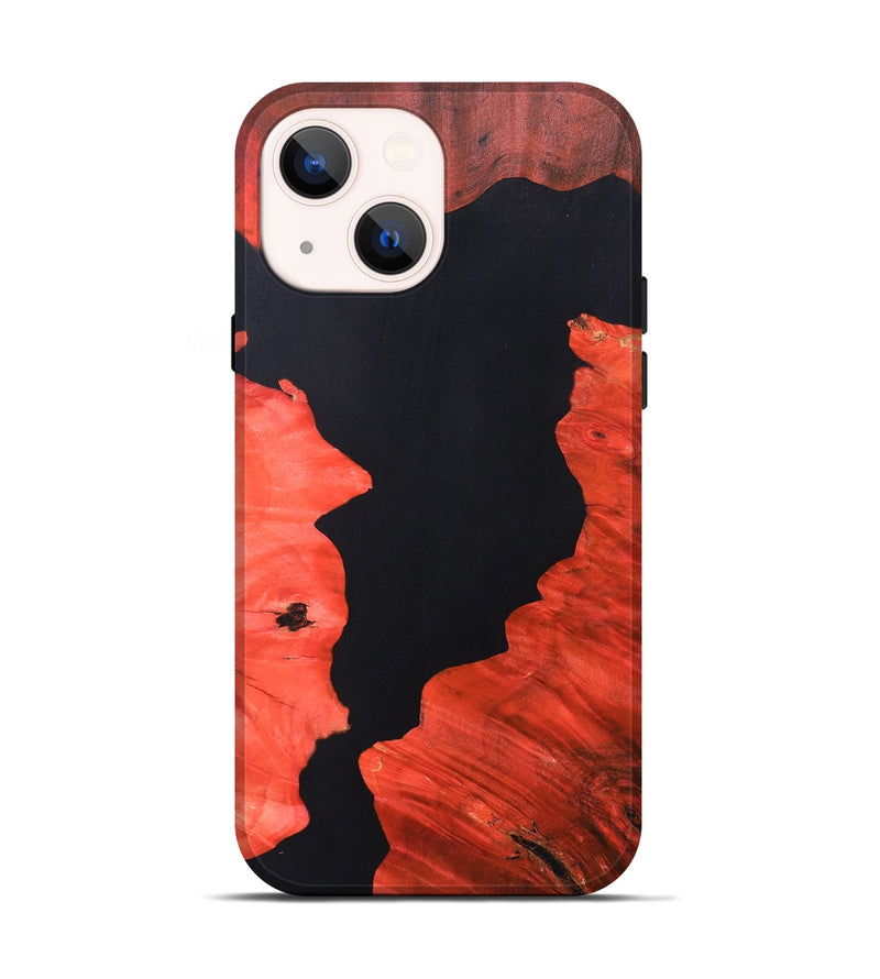 iPhone 14 Wood+Resin Live Edge Phone Case - Alexander (Pure Black, 690738)