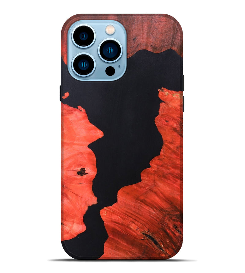 iPhone 14 Pro Max Wood+Resin Live Edge Phone Case - Alexander (Pure Black, 690738)
