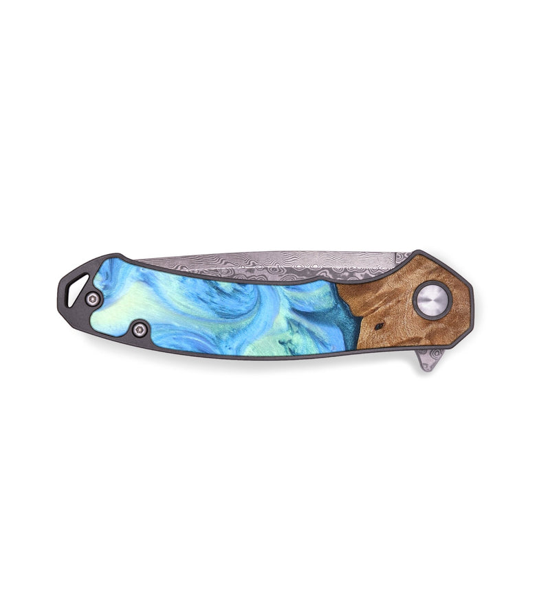 EDC Wood+Resin Pocket Knife - Kairo (Blue, 690758)