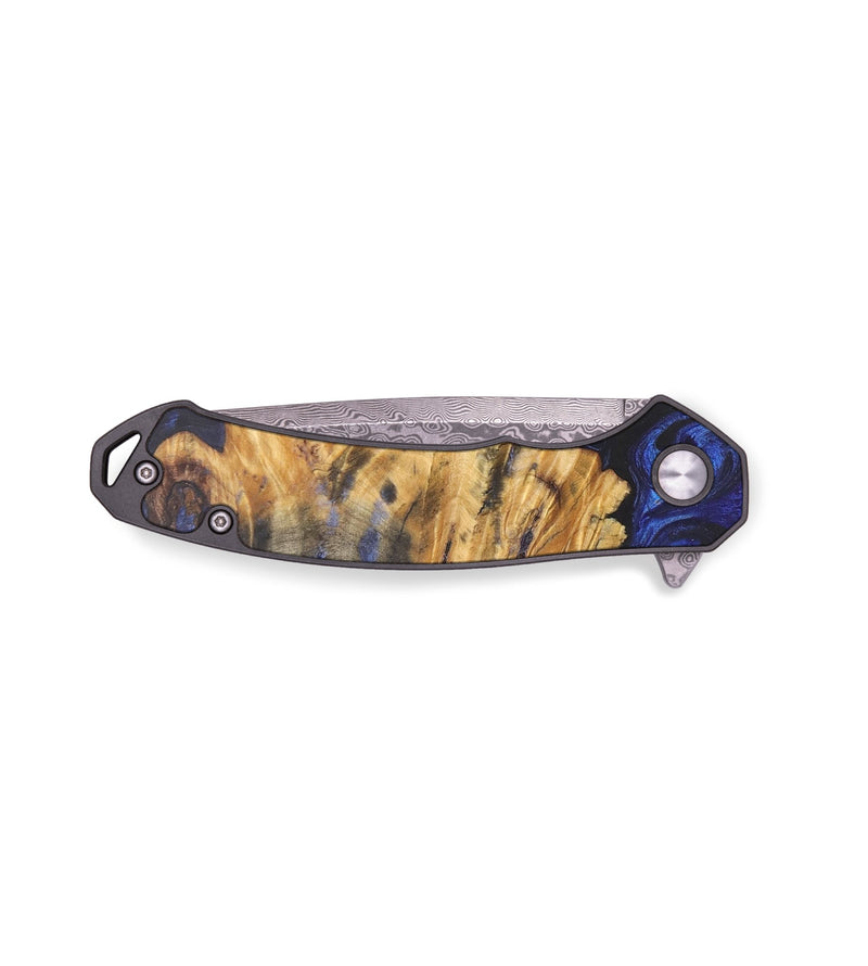 EDC Wood+Resin Pocket Knife - Brianna (Blue, 690761)
