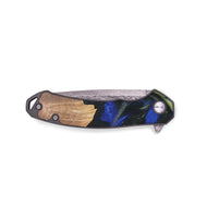 EDC Wood+Resin Pocket Knife - Finnegan (Blue, 690766)