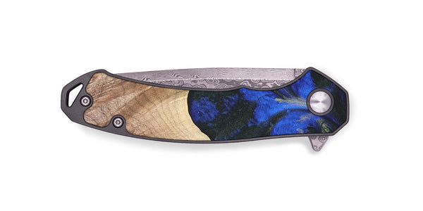 EDC Wood+Resin Pocket Knife - Shelly (Blue, 690767)