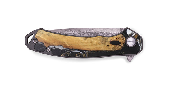 EDC Wood+Resin Pocket Knife - Finn (Black & White, 690771)
