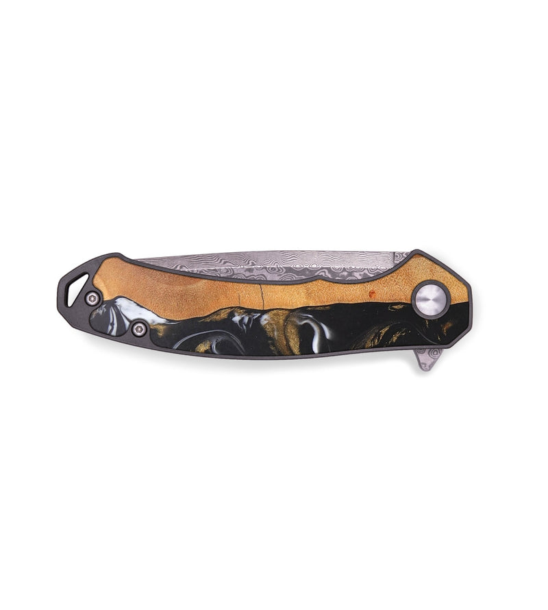 EDC Wood+Resin Pocket Knife - Finnegan (Black & White, 690773)