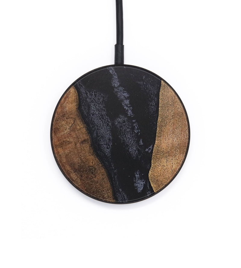 Circle Wood+Resin Wireless Charger - Daniella (Pure Black, 690807)