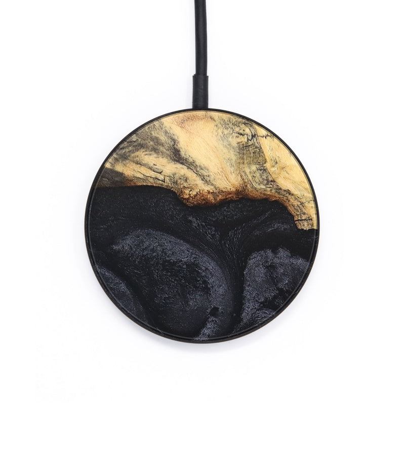 Circle Wood+Resin Wireless Charger - Virgil (Pure Black, 690808)