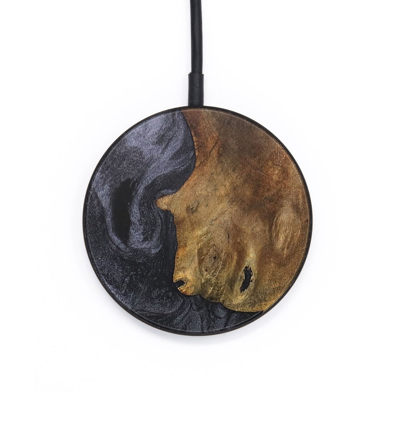 Circle Wood+Resin Wireless Charger - Candace (Pure Black, 690810)