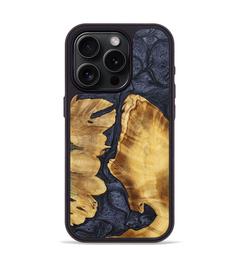 iPhone 15 Pro Wood+Resin Phone Case - Daxton (Pure Black, 690884)