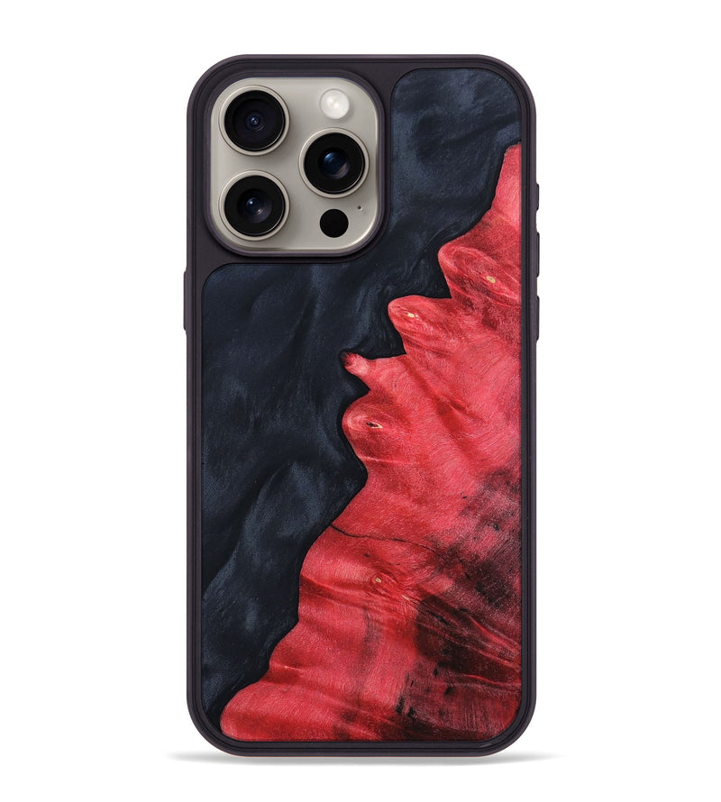 iPhone 15 Pro Max Wood+Resin Phone Case - Luella (Pure Black, 690888)
