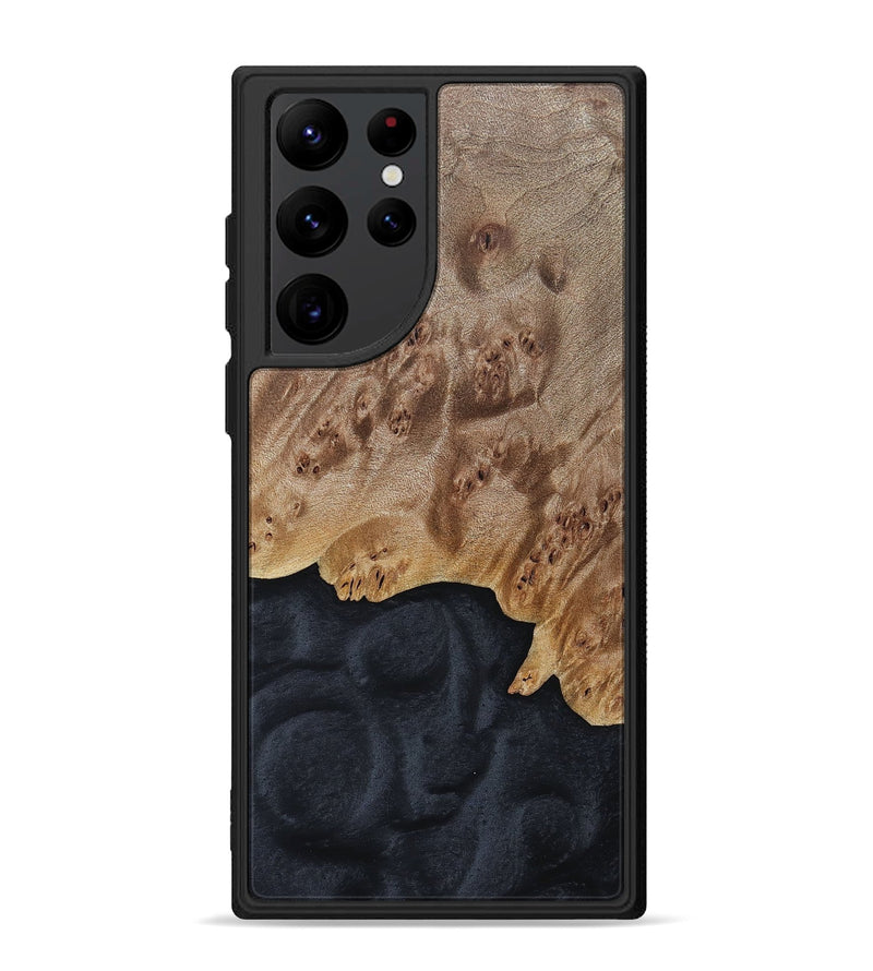 Galaxy S22 Ultra Wood+Resin Phone Case - Ezra (Pure Black, 690890)