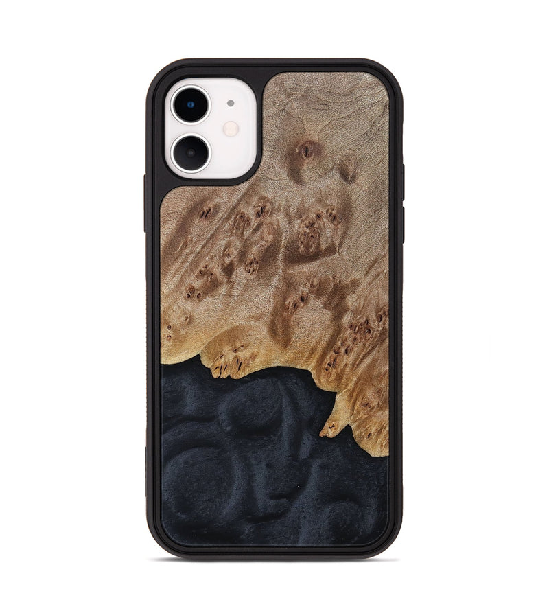 iPhone 11 Wood+Resin Phone Case - Ezra (Pure Black, 690890)