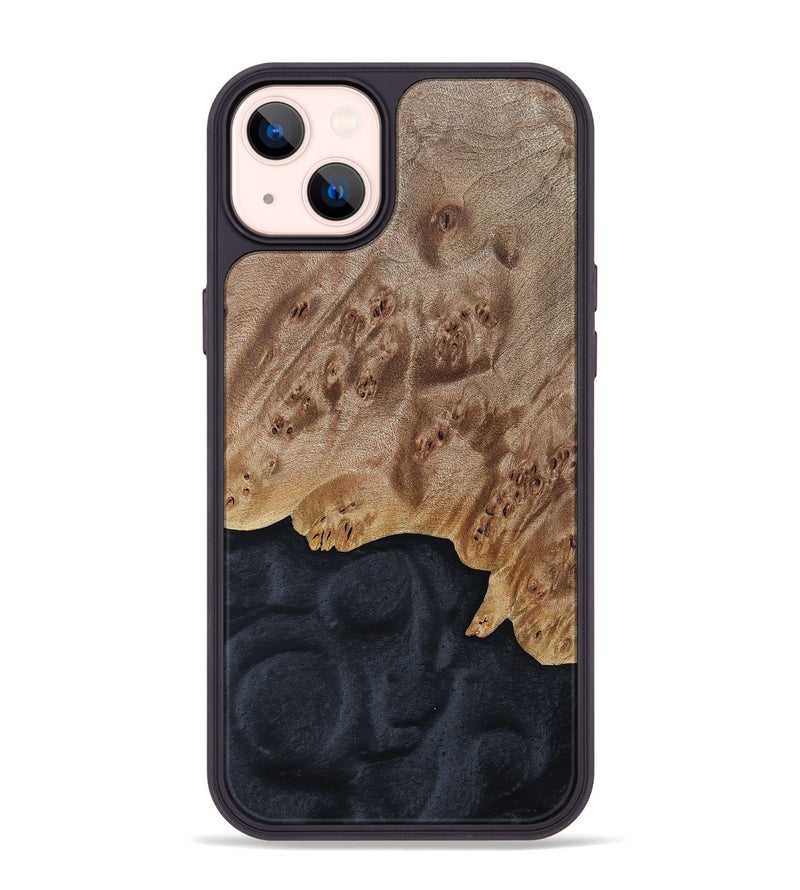 iPhone 14 Plus Wood+Resin Phone Case - Ezra (Pure Black, 690890)