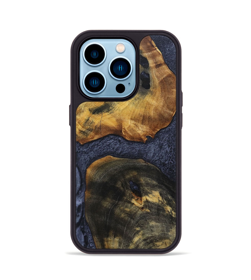 iPhone 14 Pro Wood+Resin Phone Case - Grace (Pure Black, 690894)