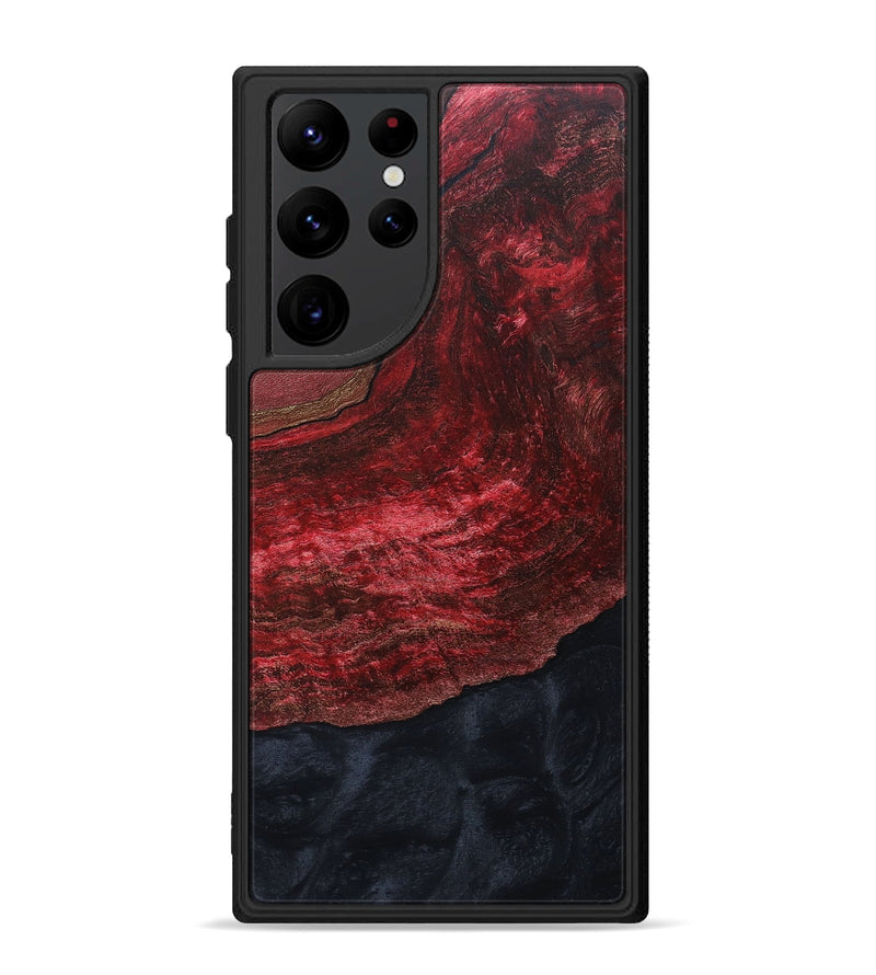Galaxy S22 Ultra Wood+Resin Phone Case - Janine (Pure Black, 690897)